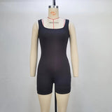 Toloer 2024, Women's New Fashion Pure Color Slim Show Slim Back Jumpsuit Sports Fitness Clothing-Outfit