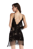 Sexy V-neck Sleeveless Lace Tassels