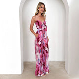 Sale Of New Casual Jumpsuit Print Sling Straps Bow Jumpsuit