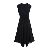 Spring Pure Lust Wind Sexy U-Neck Casual Elastic Waist A-Word Dress