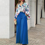 Toloer Women's 2024 Print Shirt Long Sleeves INS Wind Temperament Trousers Fashion Winter Wear