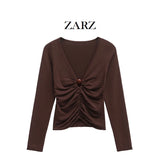 Homemade New Women's Classic Fashion Ball Knitted Folding Top