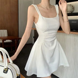 Hepburn Temperament Dress Small White Dress Woman Early Spring Superior Feeling Pure Desire To Collect Waist Lettering Hanging