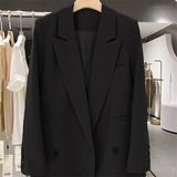 Toloer Small Suit Jacket Female Spring And Autumn 2024 New Korean Version Straight Tube Casual Niche Design Fried Street Fashion Top-Outfit