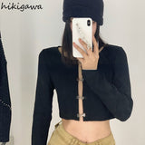 Cardigans Fashion Knitted 2 Piece Set Women Long Sleeve Black Sweater White Sleeveless Vest Suit Pull Femme Y2k