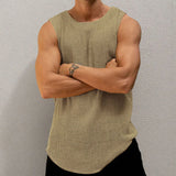Men's Summer Thin Knitted Vests Men's Casual Solid Color New Knitwear