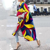 Spring And Autumn Wishebay Long Horn Sleeve Coat Print Loose Wind Coat