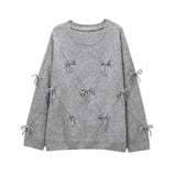 New Women's Fashion Casual Round Neck Sweet Bow