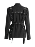 Toloer Sense Small Suit 2024 Spring New Fashion Temperament Willow Nail Decoration Waist Show Thin Suit Coat Female Suit-Outfit