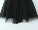 Black Mesh Frill Tulle Strap Mini Dress-Outfit