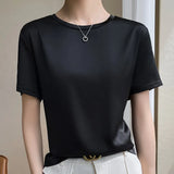 Toloer Summer Women's T-Shirt New Super Soft Bat Sleeve Simple Short-Sleeved Women's Top Bottom With Sleeveless Vest-Outfit