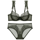 Lace Sexy Lingerie Set Large-Size Transparent Bra Large Bra Small Side Non-Slip Lady Bra