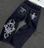 Cargo Jeans Women Y2k New High Waist And Wide Legs Loose And Slim Mopping Jeans Harajuku Casual Joker Straight