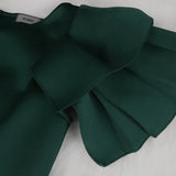 Sleeveless Lotus Side High Waist Repair In Forked Green High Waist Dress Dress Dress