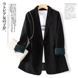 Toloer Jacket Female 2024 Spring And Autumn Net Red New Autumn Dress Korean Version Loose Suit Brown Blazer Jacket Female-Outfit