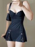 Lace Slip Mini Dress-Outfit