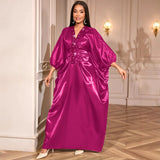 Spliced Sleeves Folded Baget Loose African Robes Evening Dress Dress