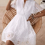 Fashion Hot White Cotton Embroidered Lace Hollow