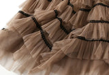 Solid Tulle Layered Maxi Skirt-Outfit