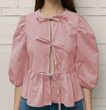 Women's Clothing New Fashion Loose Long-Sleeved Plaid Love With Shirt