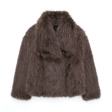 Toloer Winter New Women's Artificial Fur Effect Short Coat 4360240-Outfit