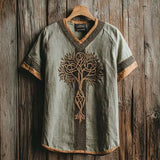 Men's Short-Sleeved Casual V-Neck T-Shirt 3D Digital Print