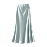 Temperament Pressure Folded Bare-Faced Fishtail Half-Dress Girl Spring Hanging Thin Bag-Butbice Long Dress
