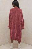 Winter Red Long Sleeve Long Sweater Coat with