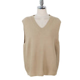 spring and autumn women's knitted vest Vneck women's solid color loose sweater winter jacket plus size comfortable