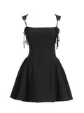 Temperament Dress Women 2025 Spring New Elegant Wind Strap Design Feel Solid Color Sling