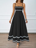 Summer Solid Color Lace Splicing Elegant Slings Bras Oversized Dress Dress