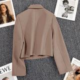 Toloer Jade Green Suit Jacket Female Autumn 2024 New Small Person Temperament Casual Versatile Small Suit Woman-Outfit