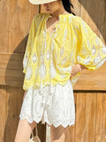 Summer New Cheesy Wind South France Vacation Embroidered Shorts Women's White Casual Pants Women's