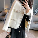 And Winter 2025 Short Scented Sleeker New Marinade Fashion Famous Jacket Temperament Knitted Sweater
