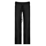 Base Solid Color High-Rise Micro-Speakers Roll Waist Wide Waist Thin Leisure Sweating