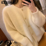 Basic Thick Loose v-neck oversize Sweater Pullover Women Autumn winter Casual long Sleeve Sweater For women Chic Jumpers