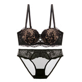 Bra Thin Lingerie Set On A Sexy Lace Bra Summer Breast Gathering Girl Bra