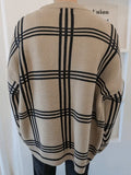 Men's V Neck Checkered Cardigan-Outfit