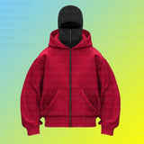 And Winter Personality Double Hat Design Hoodie Zipper Open Shirt Casual Coat