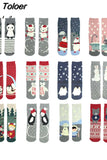 Women's Socks Christmas Peonfly Fashion Harajuku Cute Cartoon Animal Cat Dog Printed Socks Funny Skate Cotton Happy