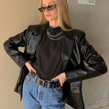 SUCHCUTE PU women leather jacket autumn coat 2020 streetwear black women Jacket esthetic gothic vintage 90s outfits Outwear