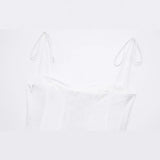 Spring Series Laminated Decorative Poplin Suspender Dress 2673072-Outfit