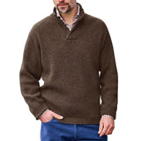 Toloer Men's Solid Color Casual Jumper Long Sleeve V-Neck Loose Sweater Autumn And Winter New Men's