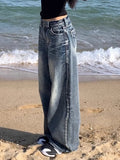 Hop Washed Distressed High Waist Baggy