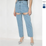Thin 2025 New Spring Straight Loose High-Waist Long Straight Jeans Jeans