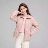 Autumn And Winter New Light Down Jacket Female Short Style Hooded Gourd Style Hooded Pressure Line Slim Inner Bladder Coat Tide-Outfit