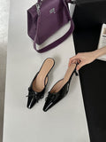 2025 New Bag Head Half Slippers French Fairy Style Mary Jane Shoes Dress Low Heel