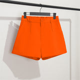 Toloer White Suit Shorts Female Black Summer Thin 2024 New Loose High-Waist A-Line Casual Wide-Leg Hot Pants-Outfit