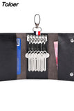 2023 PU Leather Car Key Holders Keys Organizer Key Wallets Car Keychain Leather Housekeeper Key Wallet Cover 6