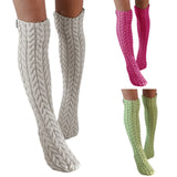 Toloer Twist In The Tube Knitting Pile Pile Socks Women's Solid Color Knit Wool Socks 2299-Outfit